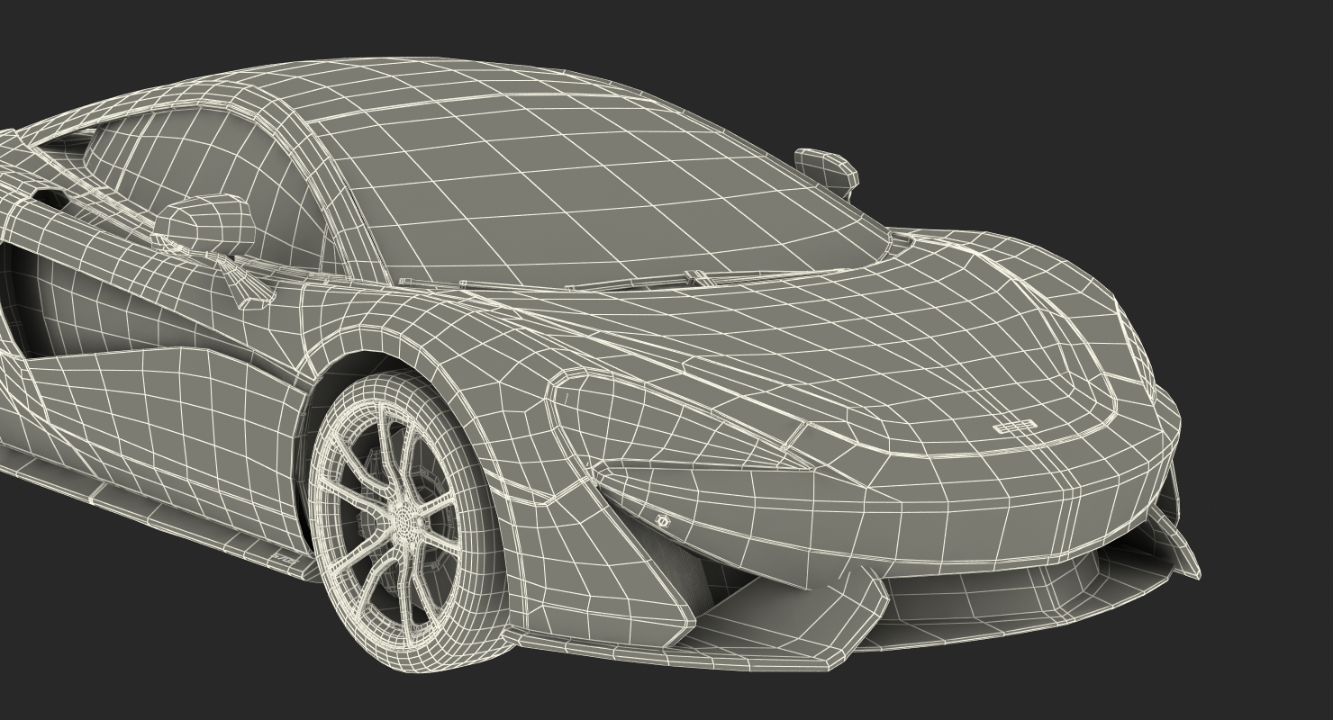 Sport Car McLaren 570S Rigged 3D model