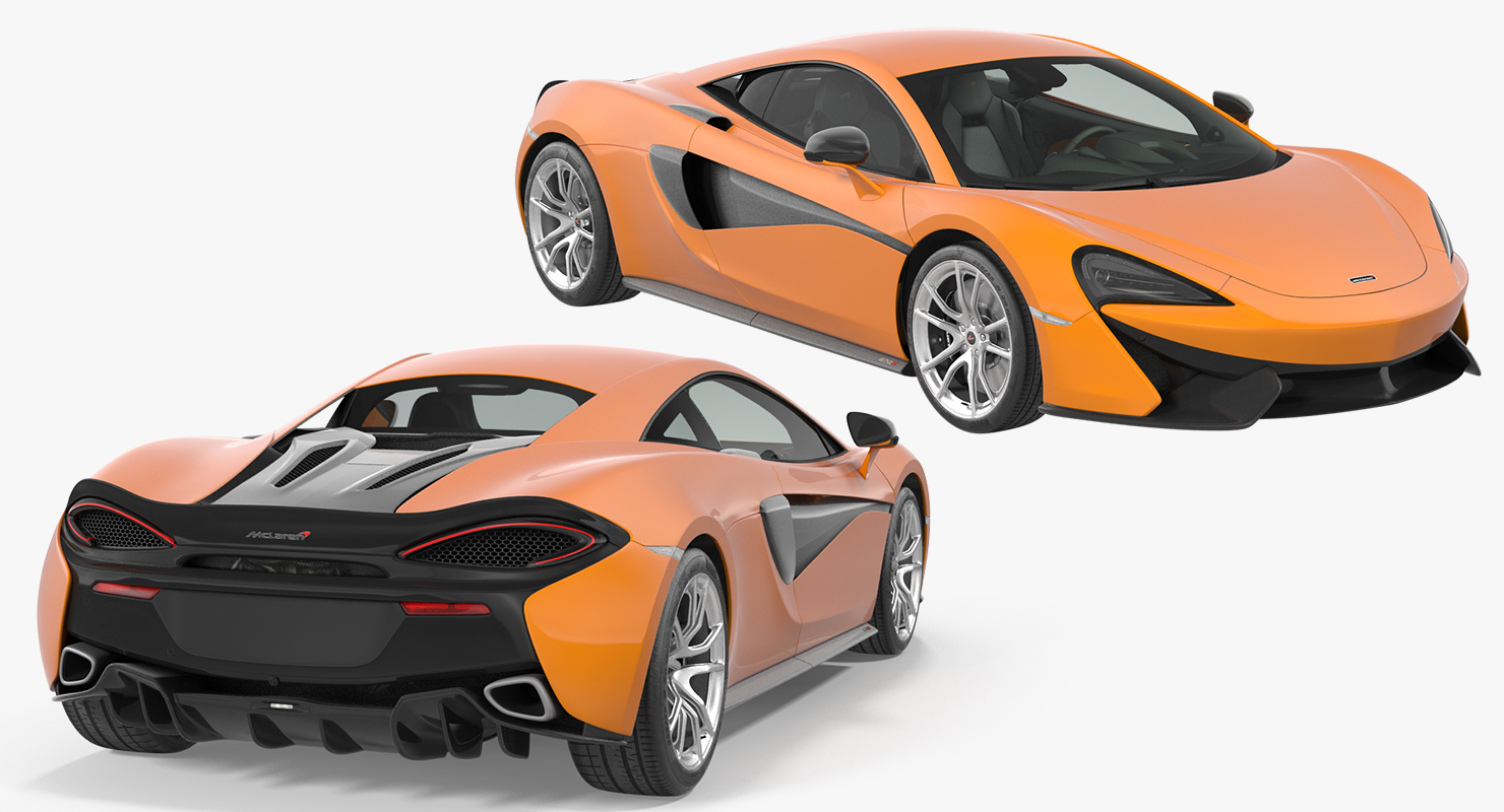 Sport Car McLaren 570S Rigged 3D model