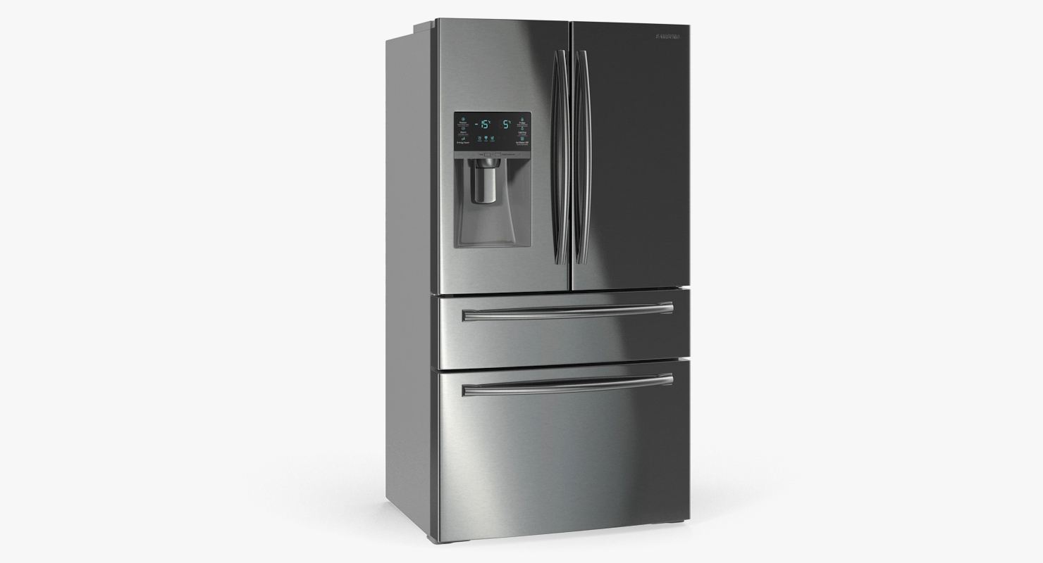 Refrigerator Samsung 4 Door with FlexZone Drawer Steel 3D model