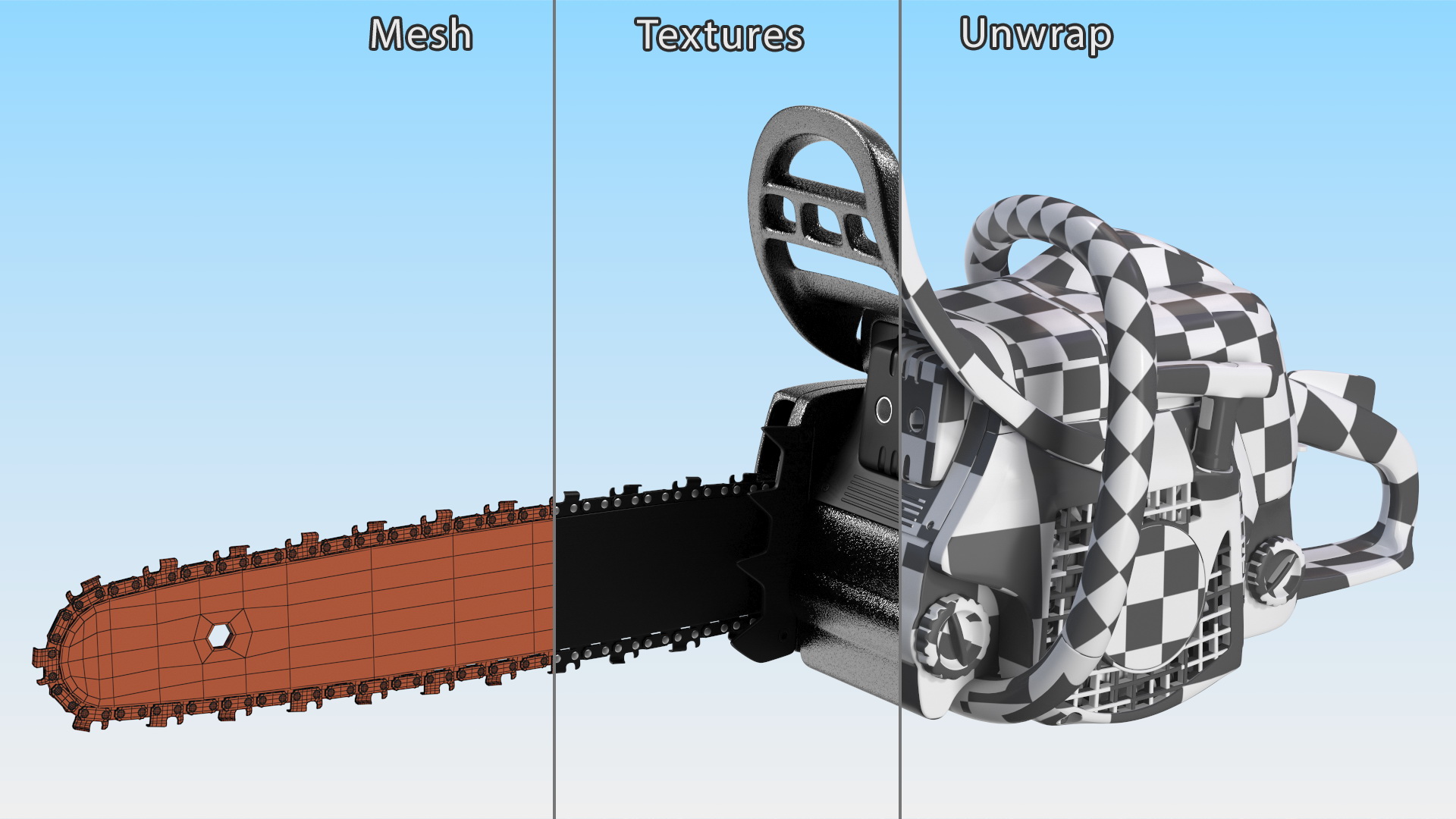 3D Black Gas Chainsaw model