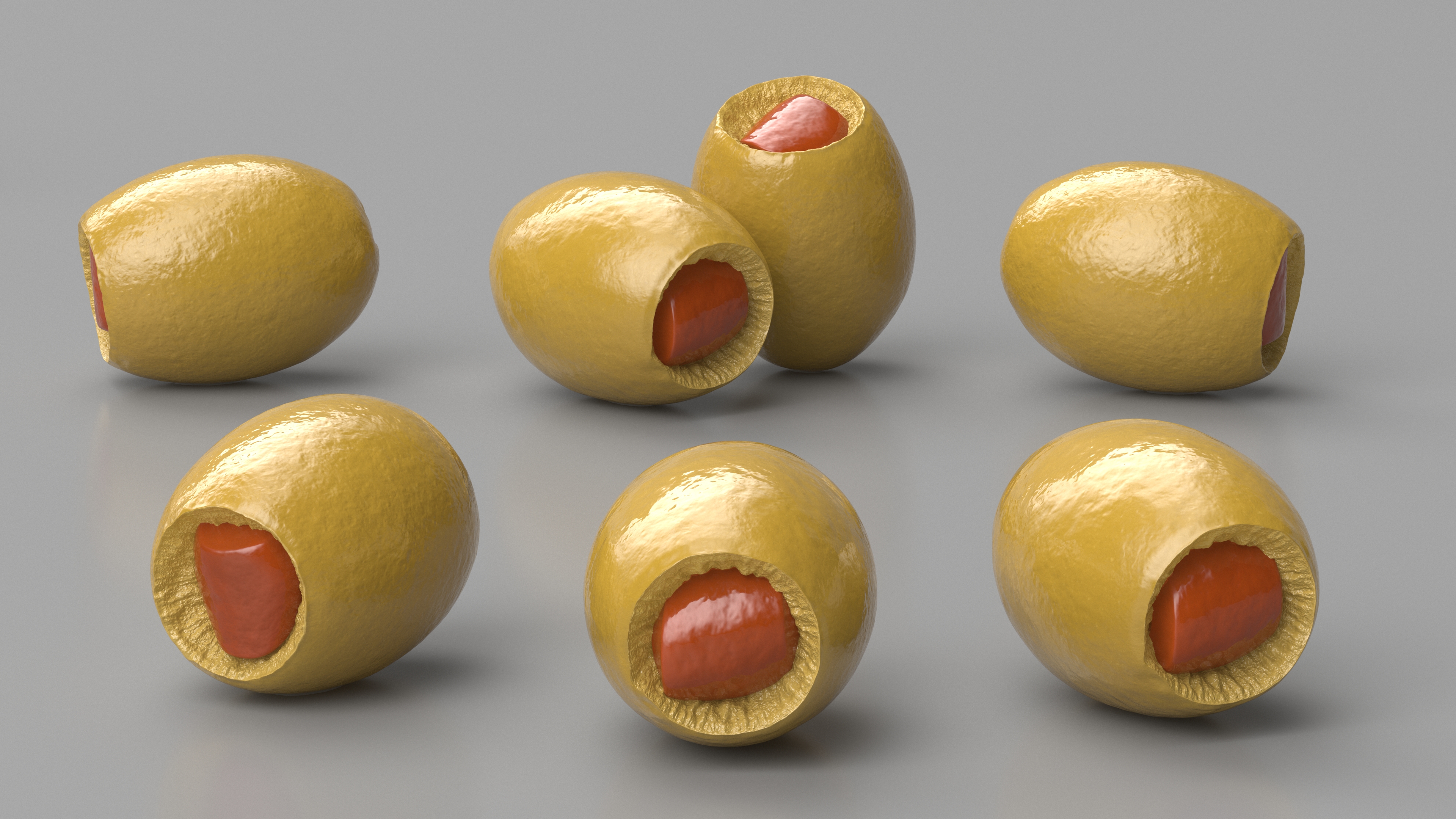 Spanish Stuffed Olives 3D