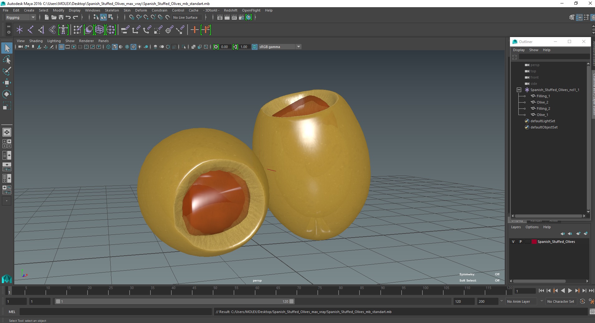 Spanish Stuffed Olives 3D