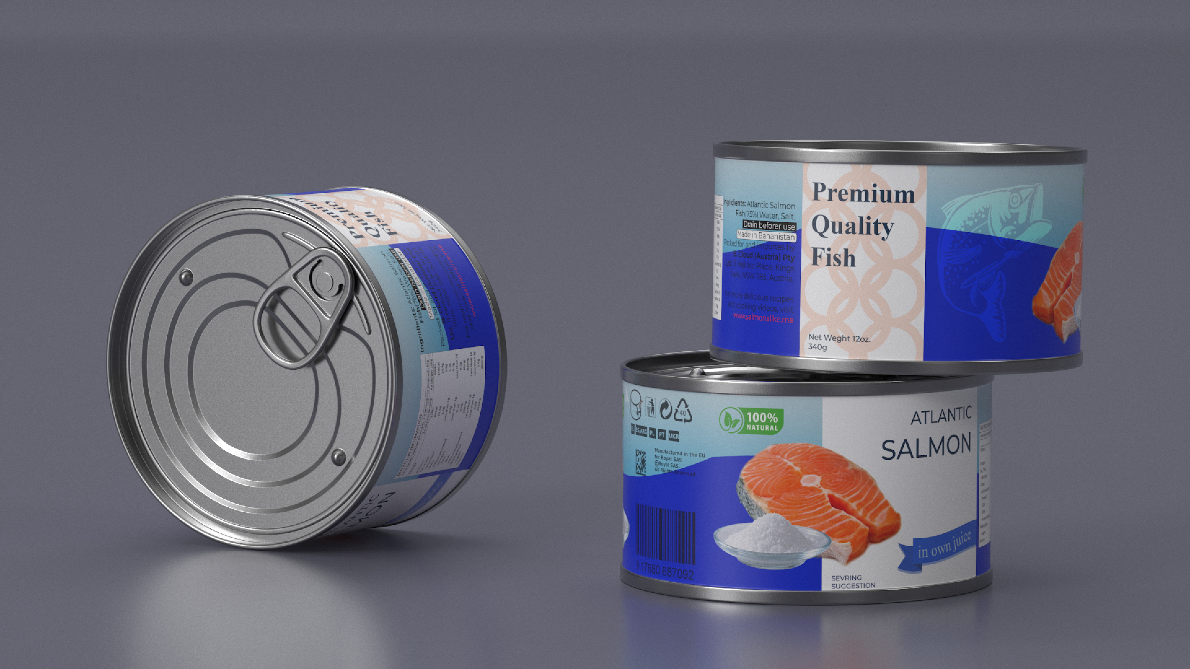 3D Canned Salmon model