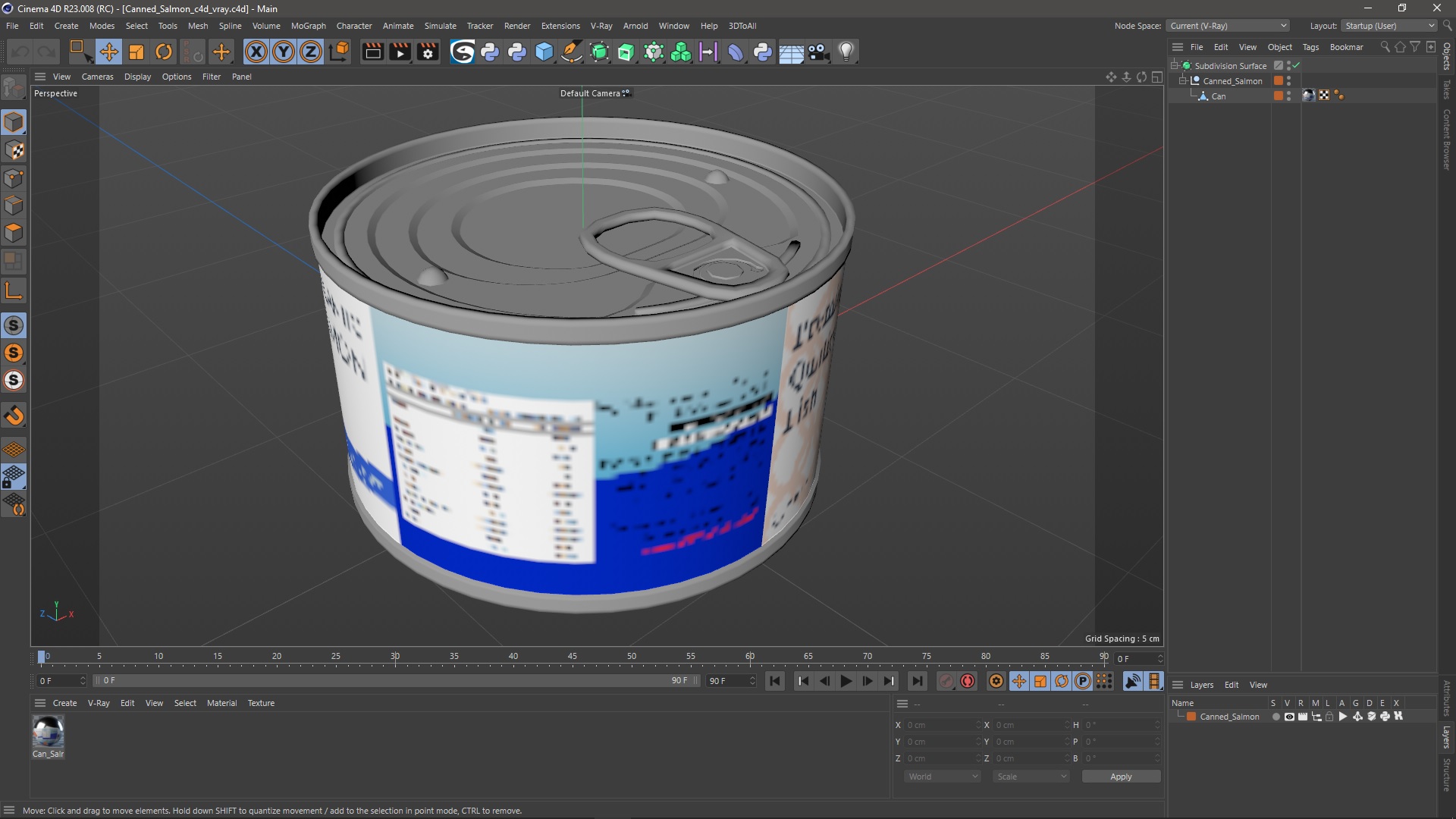 3D Canned Salmon model