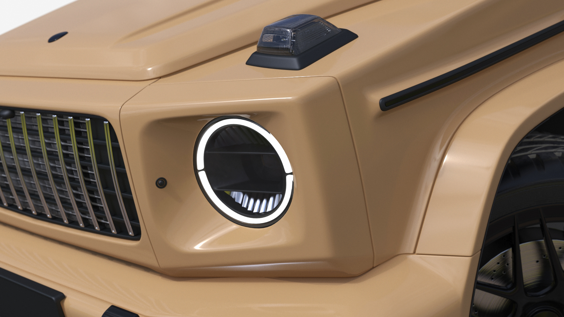 3D Luxury SUV Generic Beige Rigged