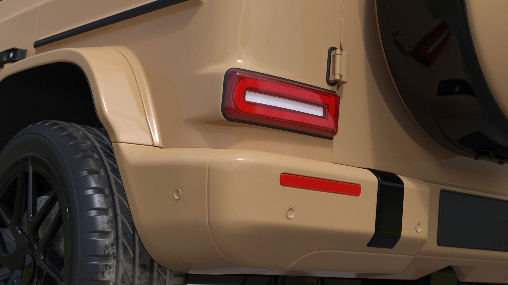 3D Luxury SUV Generic Beige Rigged