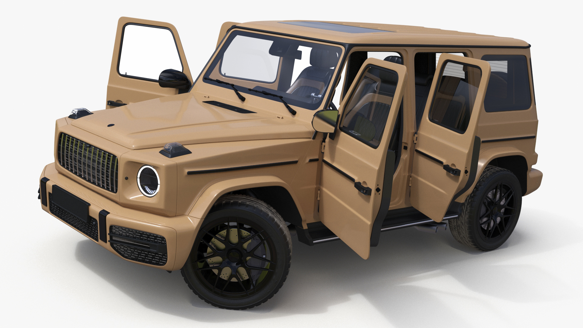 3D Luxury SUV Generic Beige Rigged