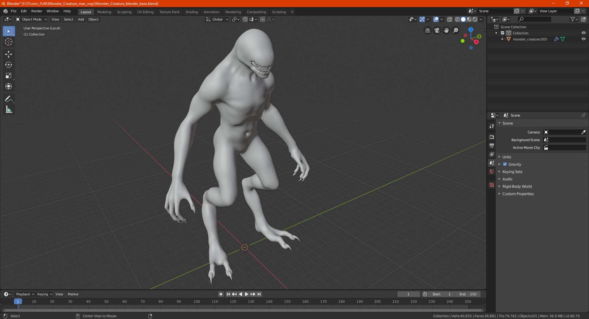 3D Monster Creature