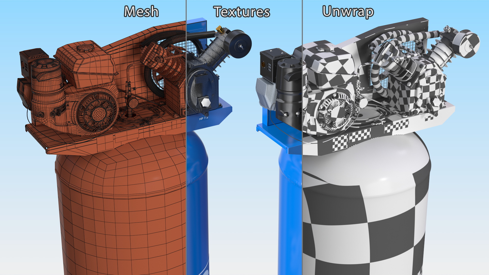 3D Vertical Piston Air Compressor by ABAC model