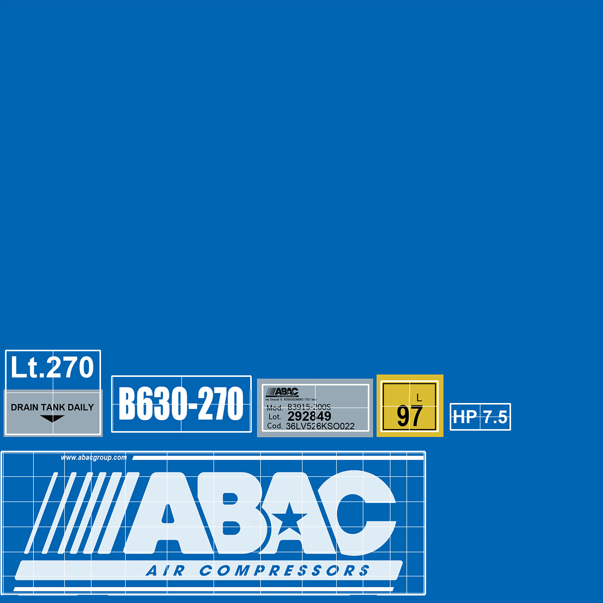 3D Vertical Piston Air Compressor by ABAC model