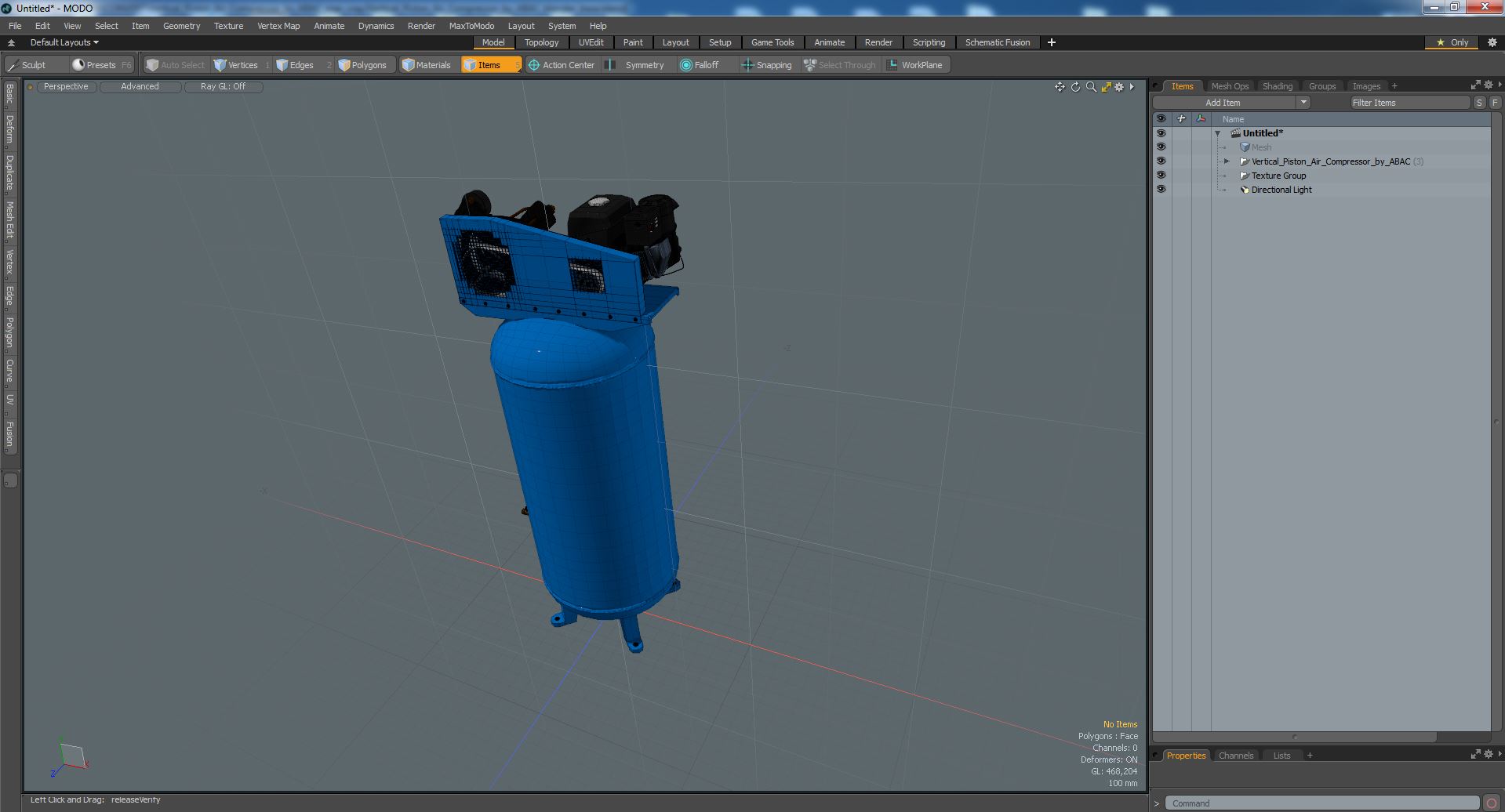 3D Vertical Piston Air Compressor by ABAC model