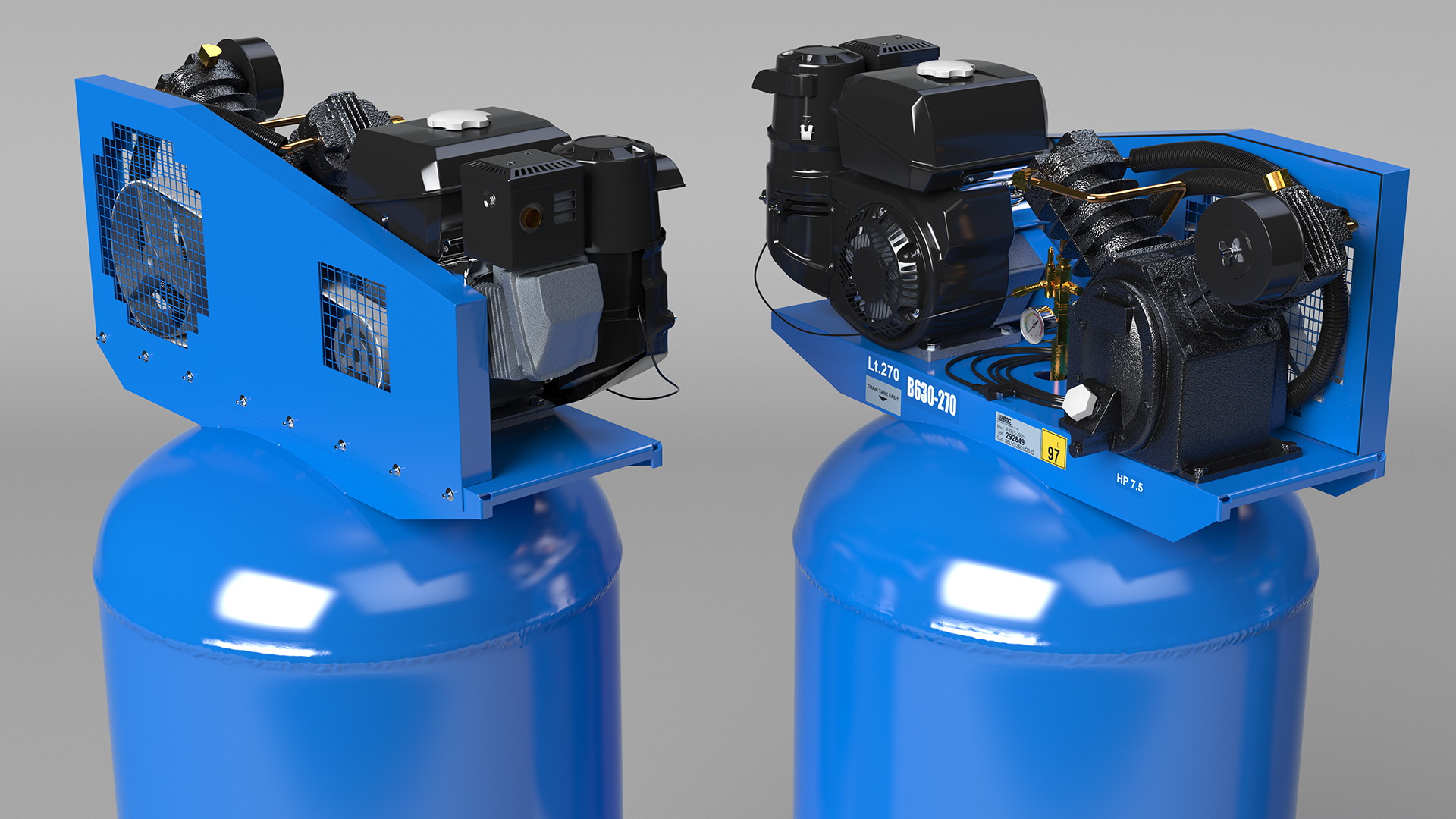 3D Vertical Piston Air Compressor by ABAC model