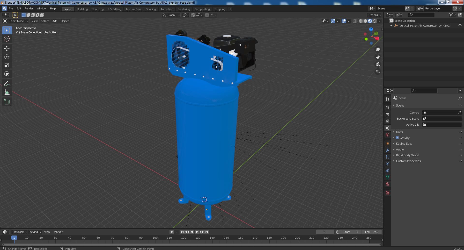 3D Vertical Piston Air Compressor by ABAC model