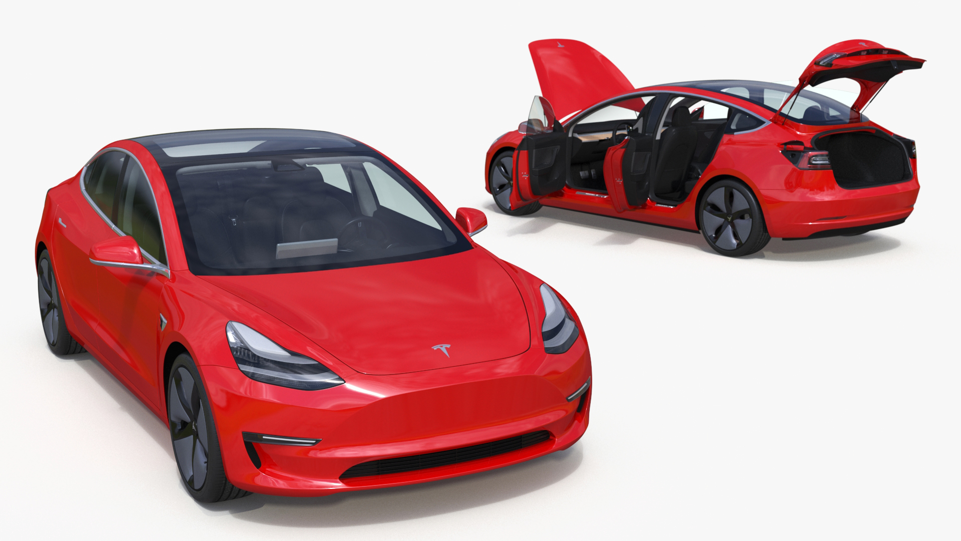 Tesla with Aero Wheel Cover Accessories 3D model