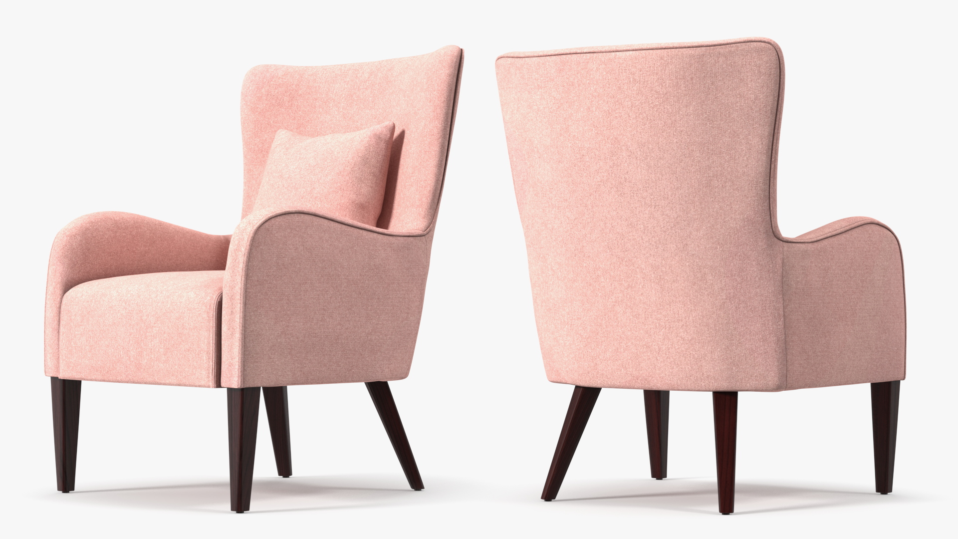 Coaster Accent Chair with Curved Arms Pink 3D