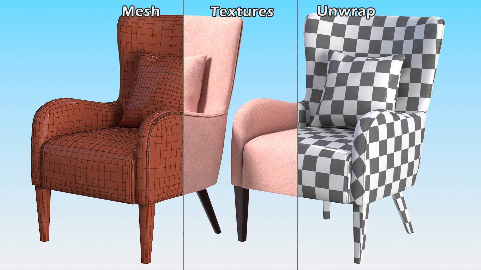 Coaster Accent Chair with Curved Arms Pink 3D