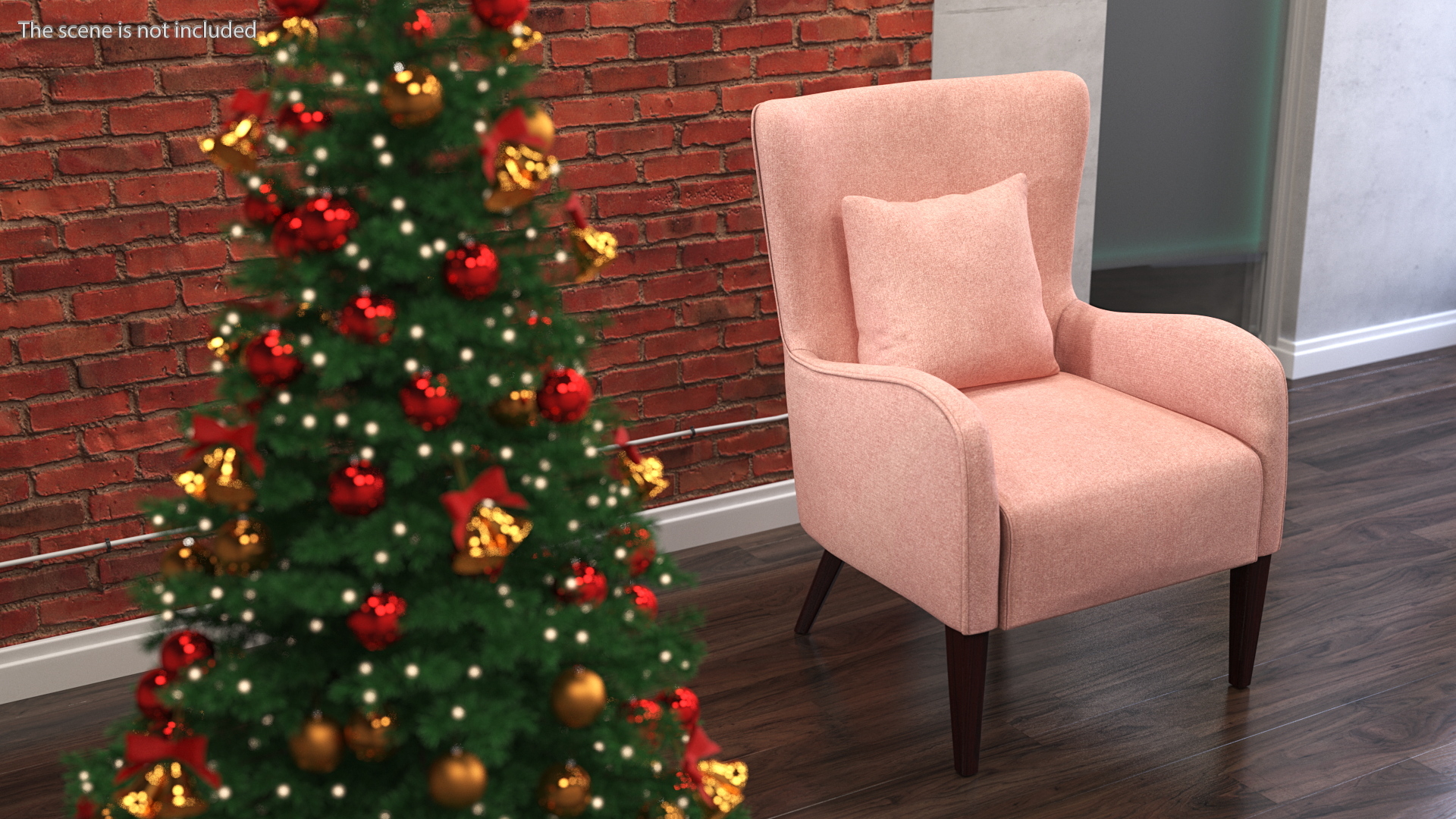 Coaster Accent Chair with Curved Arms Pink 3D