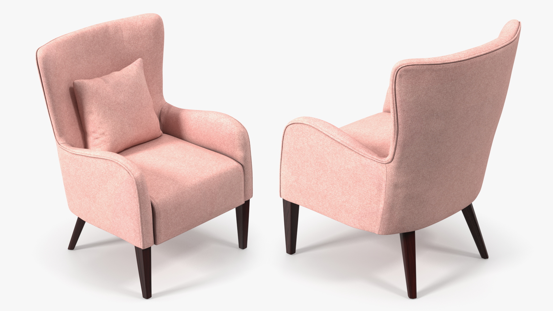 Coaster Accent Chair with Curved Arms Pink 3D