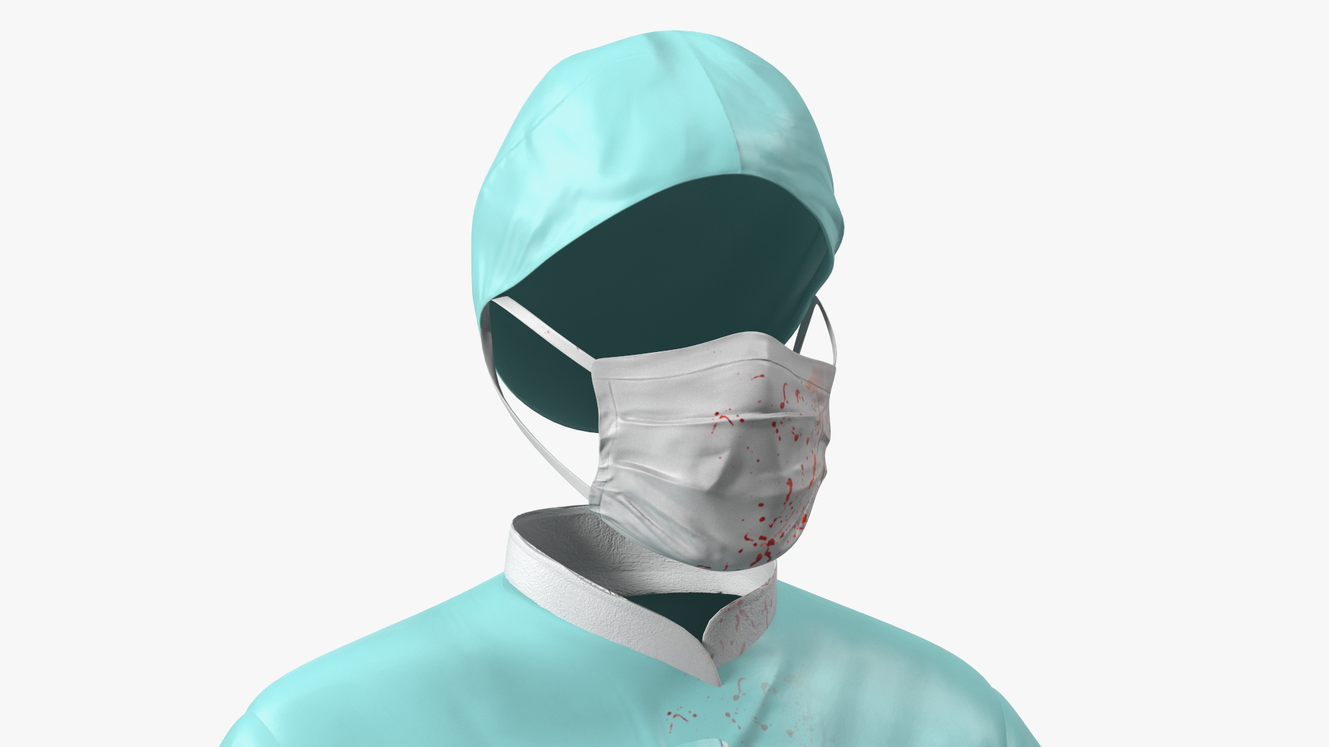 3D Female Medical Uniform Blood Stained