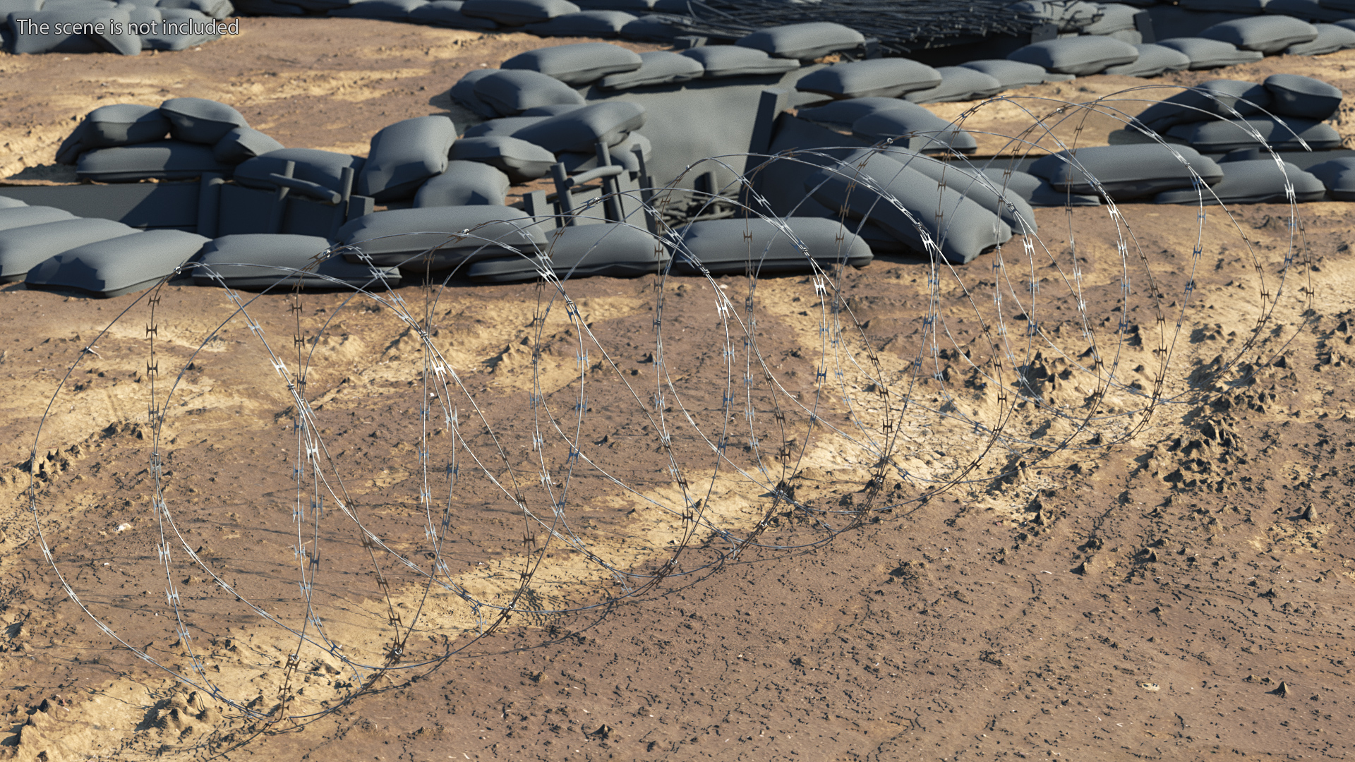 3D model Concertina Razor Wire Coil Obstacle