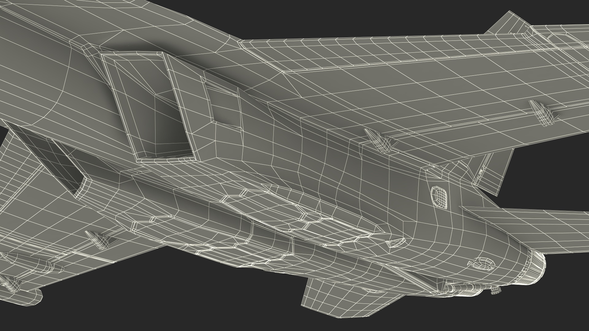 3D Jet Boeing EA 18G without Weapon in Flight Simplified model