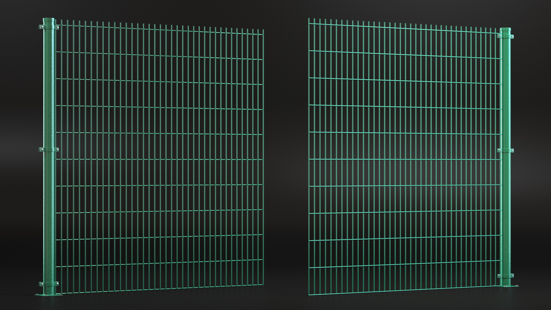 Mesh Fence Panel Green 3D