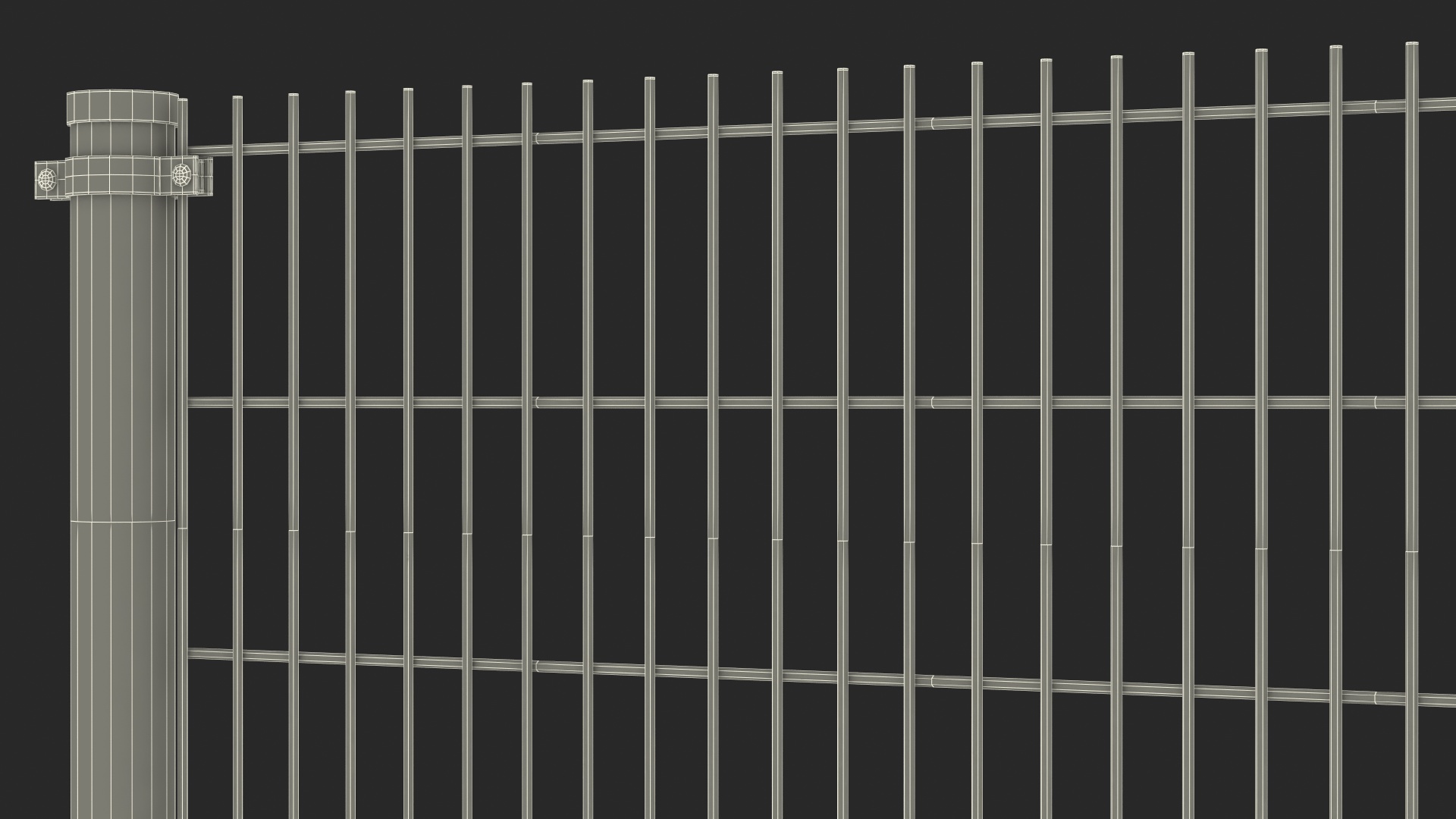 Mesh Fence Panel Green 3D