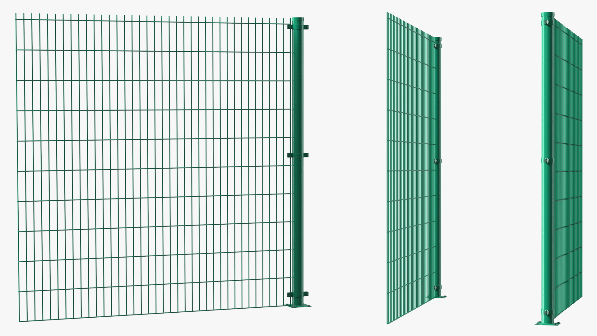 Mesh Fence Panel Green 3D