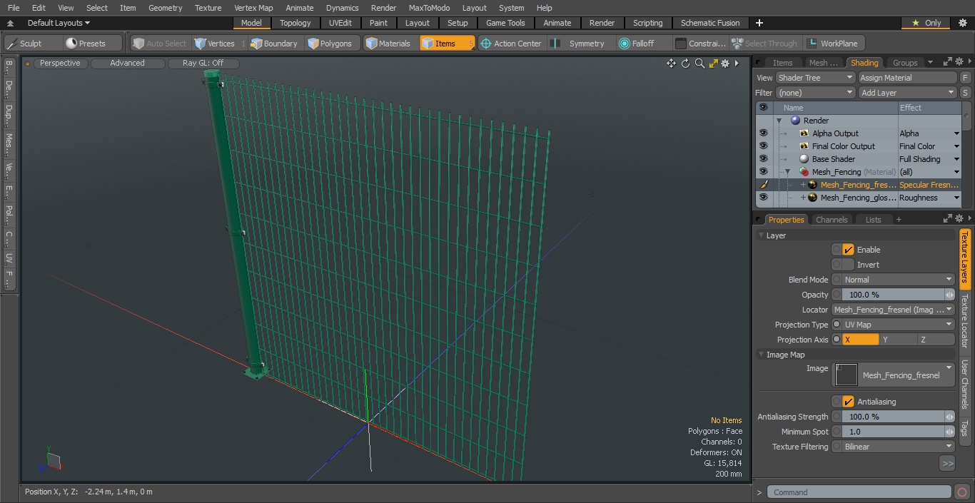 Mesh Fence Panel Green 3D