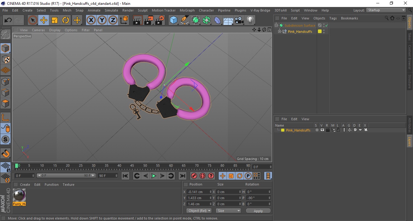 Pink Handcuffs 3D model