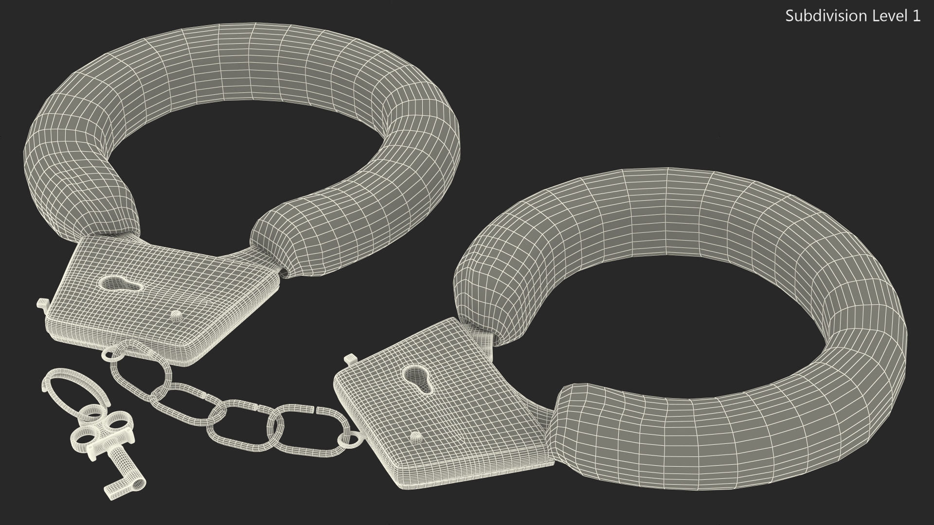 Pink Handcuffs 3D model