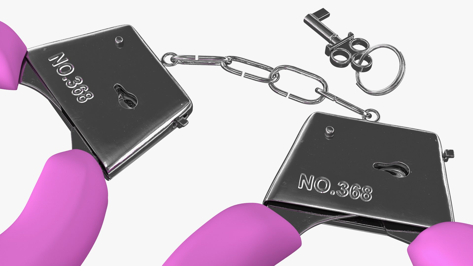 Pink Handcuffs 3D model