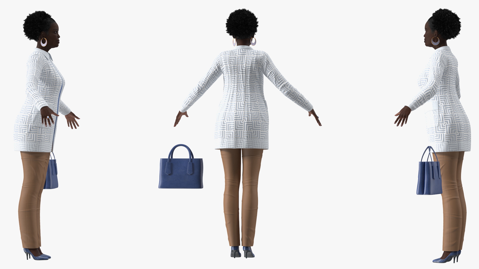 3D model Afro American Woman Everyday Style Rigged for Maya