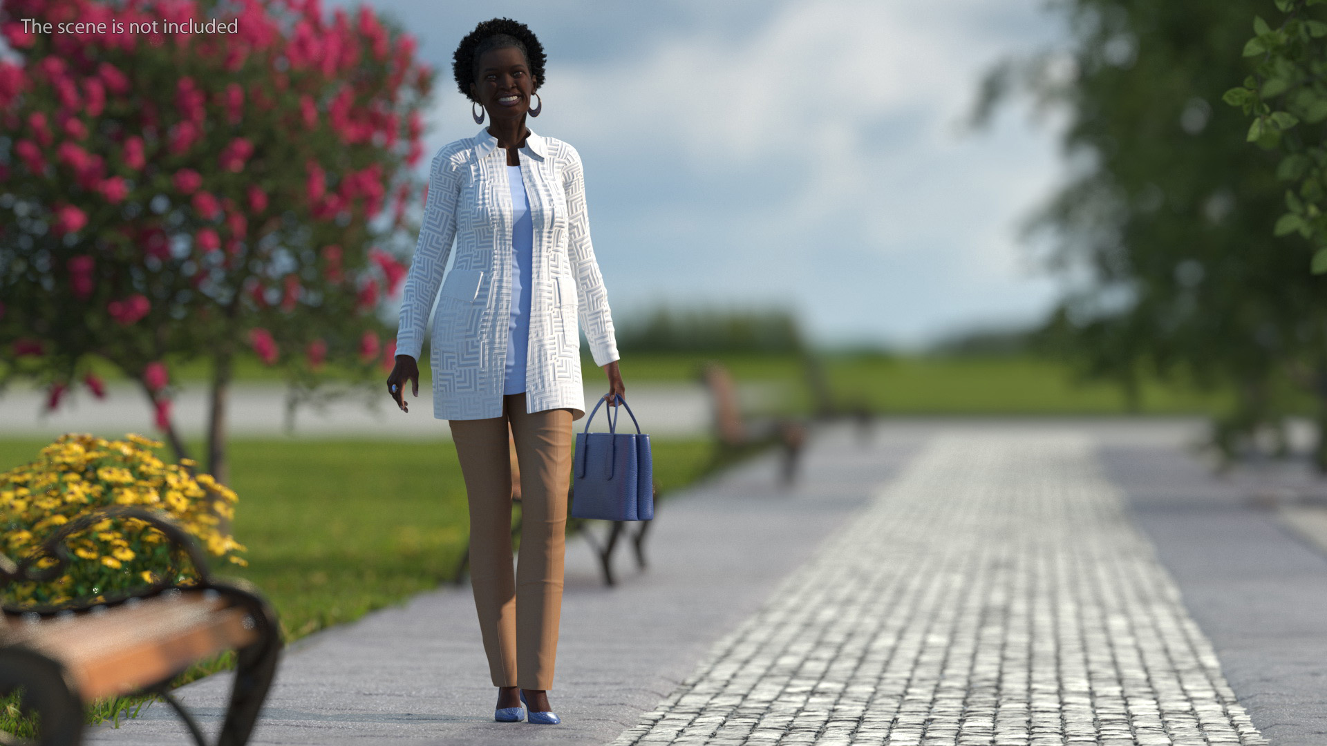 3D Afro American Woman Everyday Style Rigged