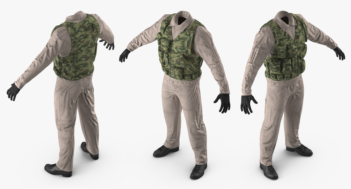 3D model Russian Jet Fighter Pilot Uniform 2