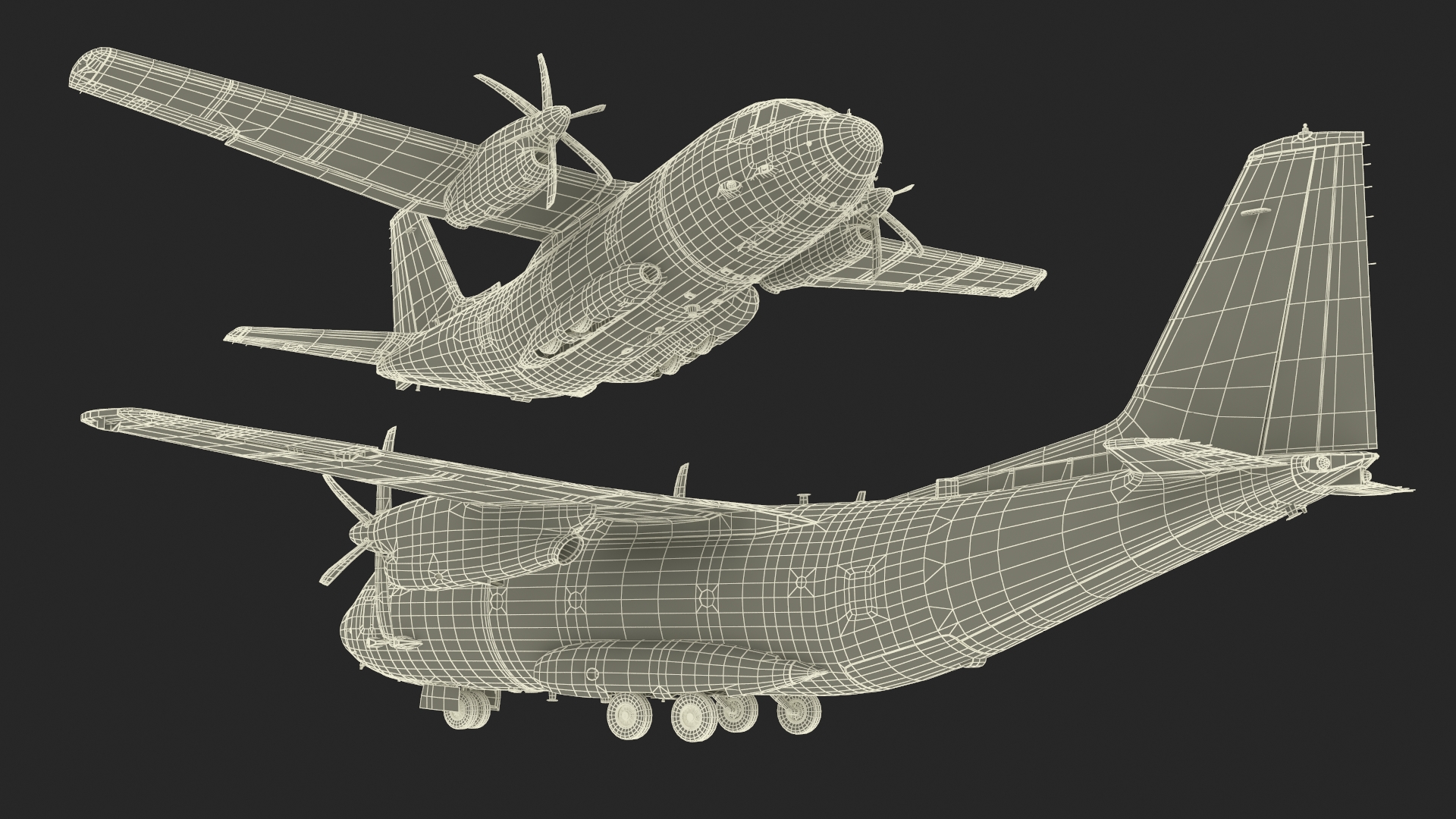 3D Multi-mission Aircraft Grey Rigged for Cinema 4D model