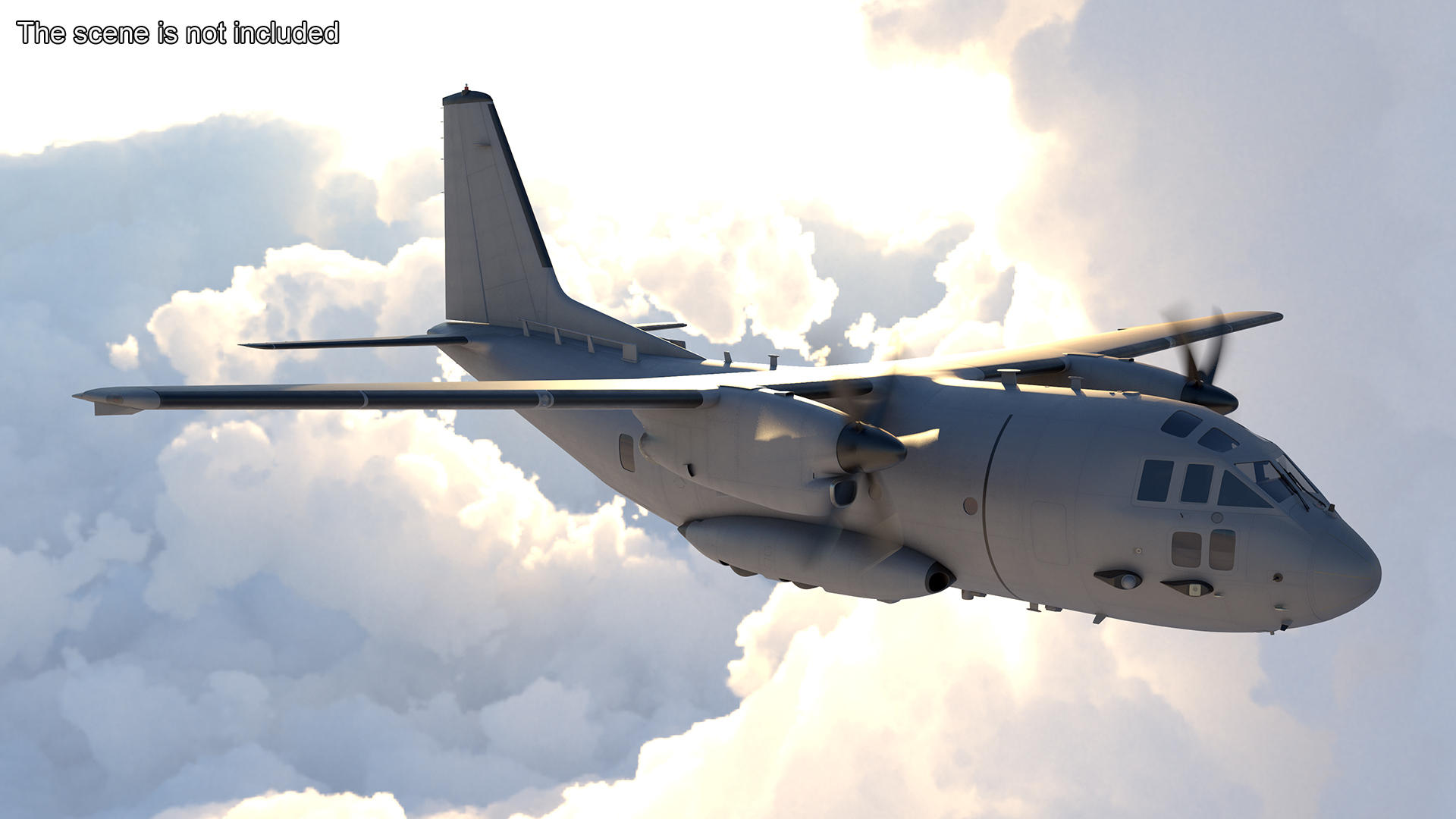 3D Multi-mission Aircraft Grey Rigged for Cinema 4D model