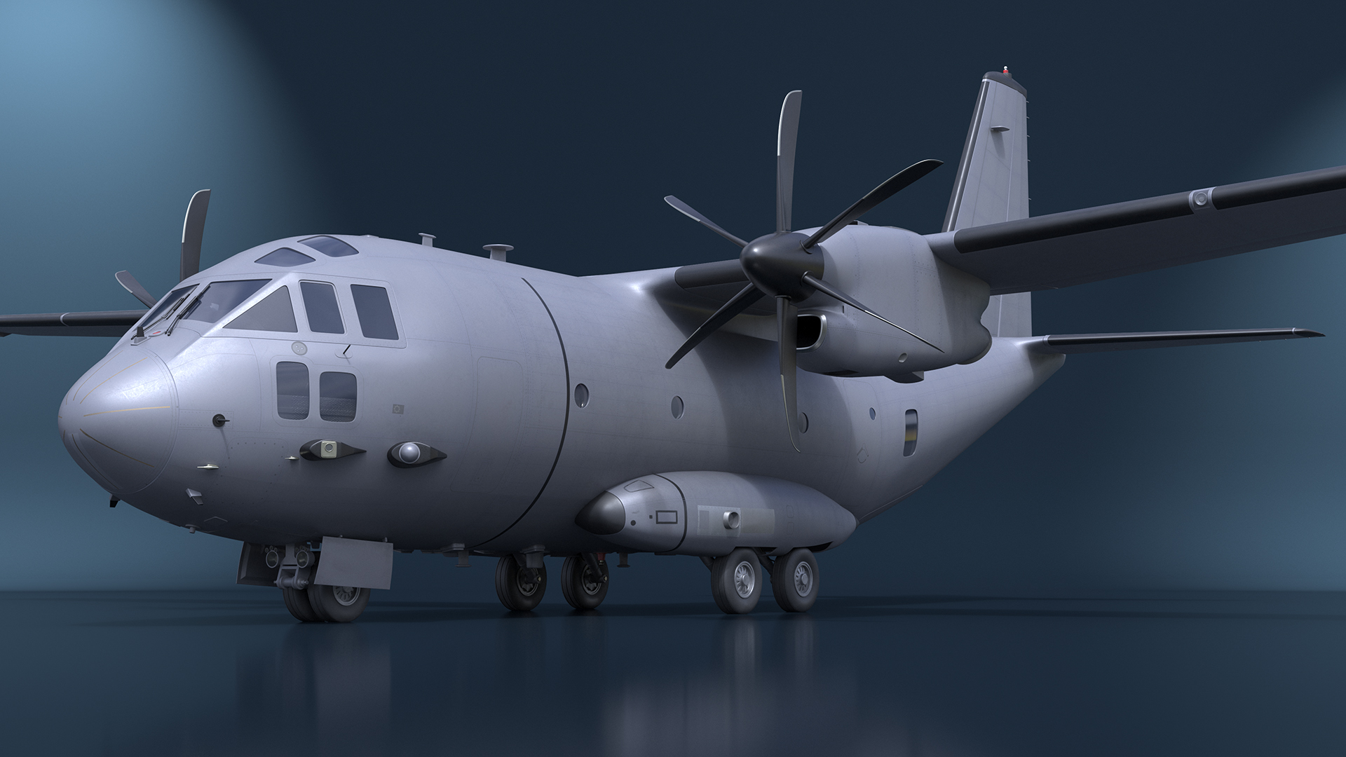 3D Multi-mission Aircraft Grey Rigged for Cinema 4D model