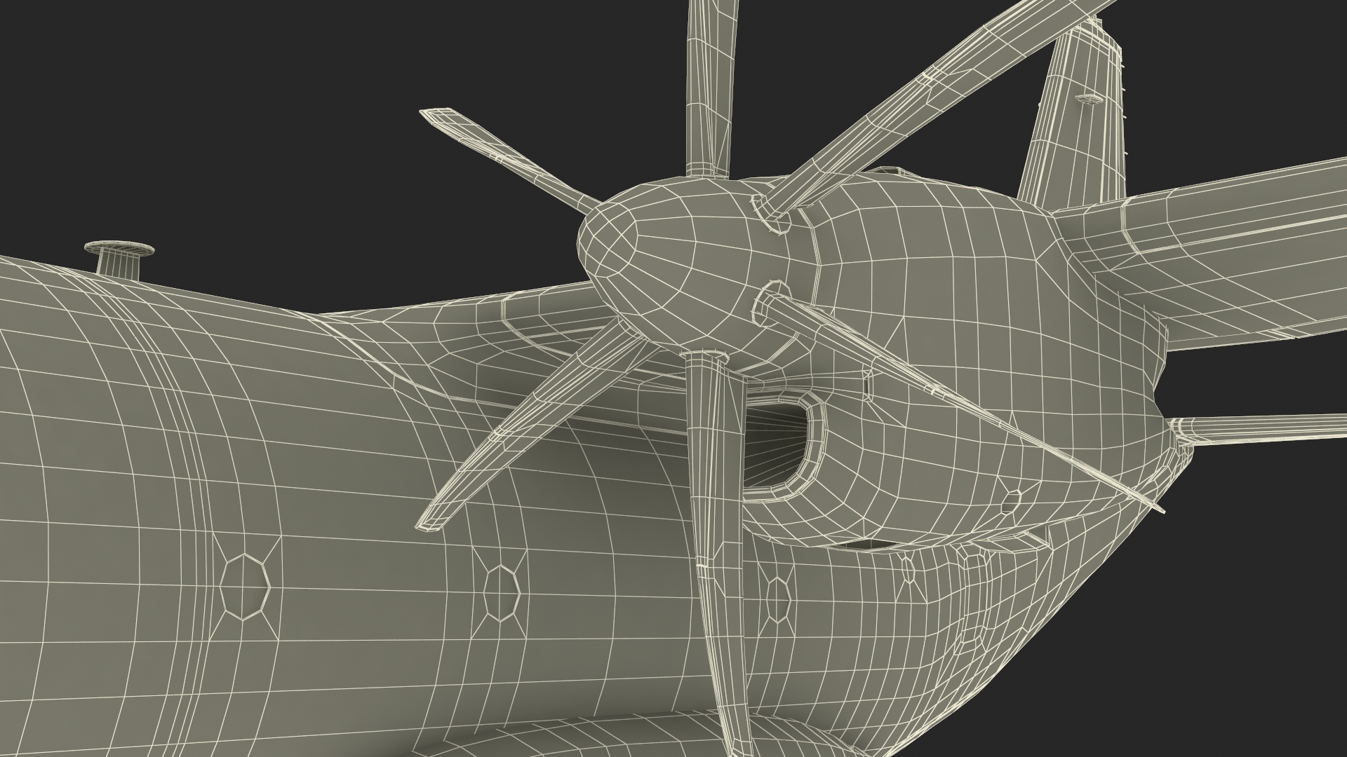 3D Multi-mission Aircraft Grey Rigged for Cinema 4D model