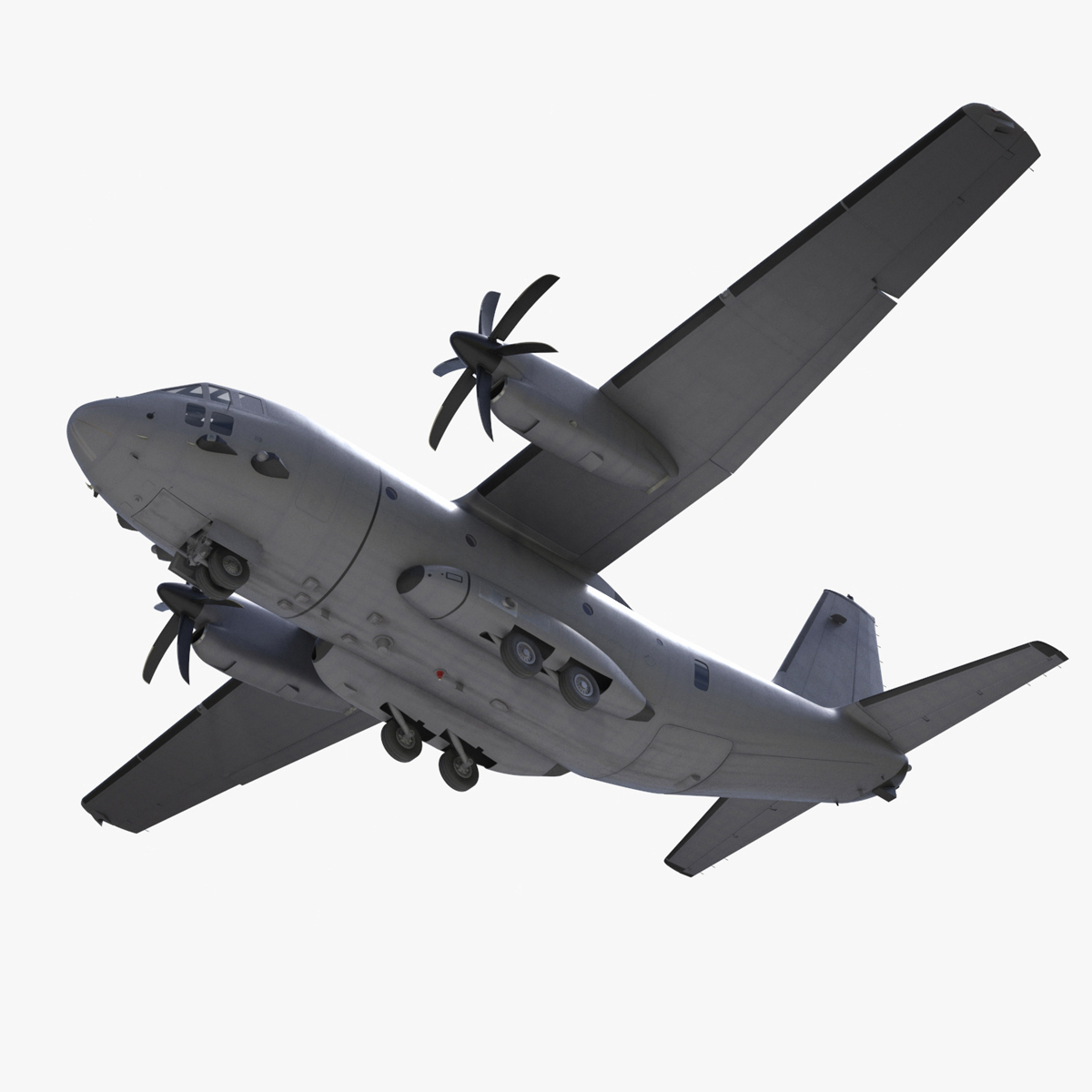 3D Multi-mission Aircraft Grey Rigged for Cinema 4D model