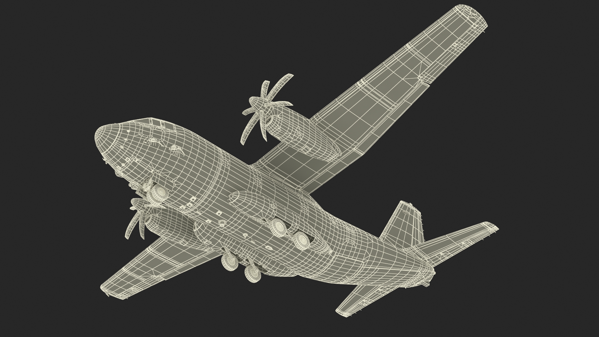 3D Multi-mission Aircraft Grey Rigged for Cinema 4D model