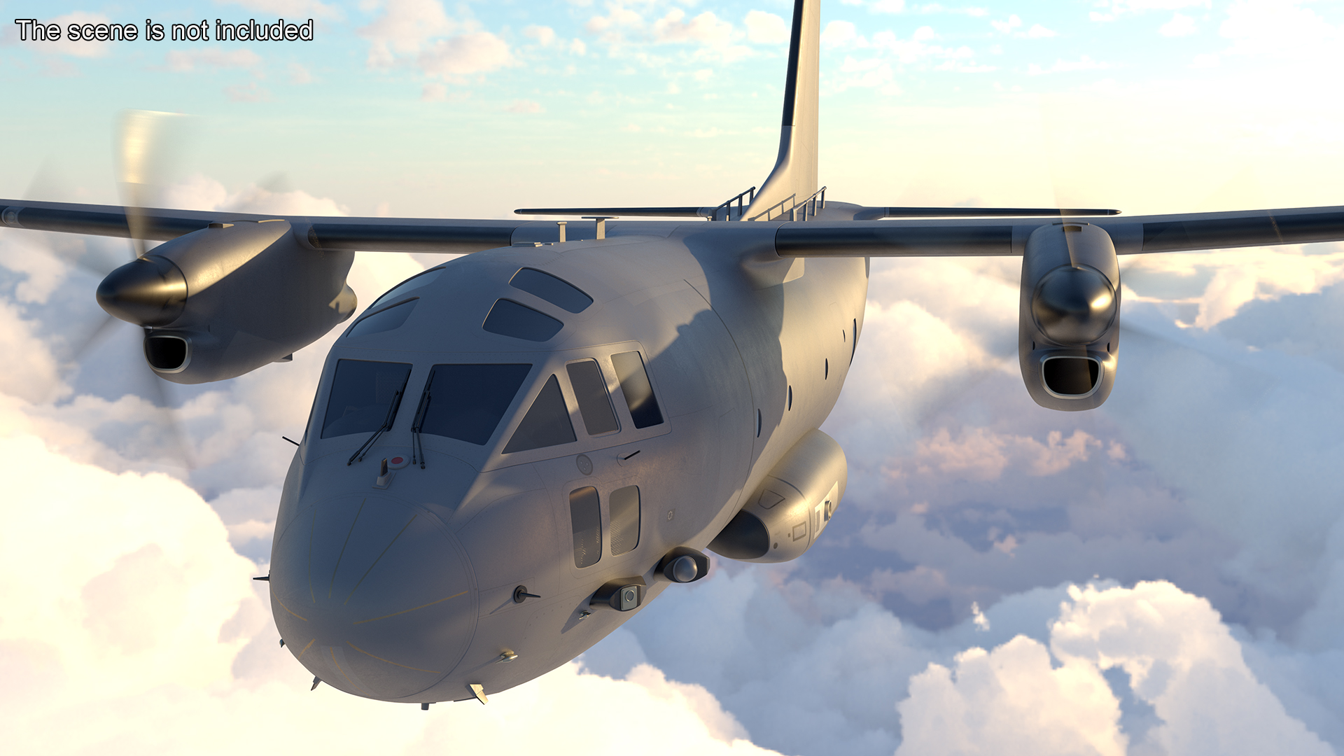 3D Multi-mission Aircraft Grey Rigged for Cinema 4D model