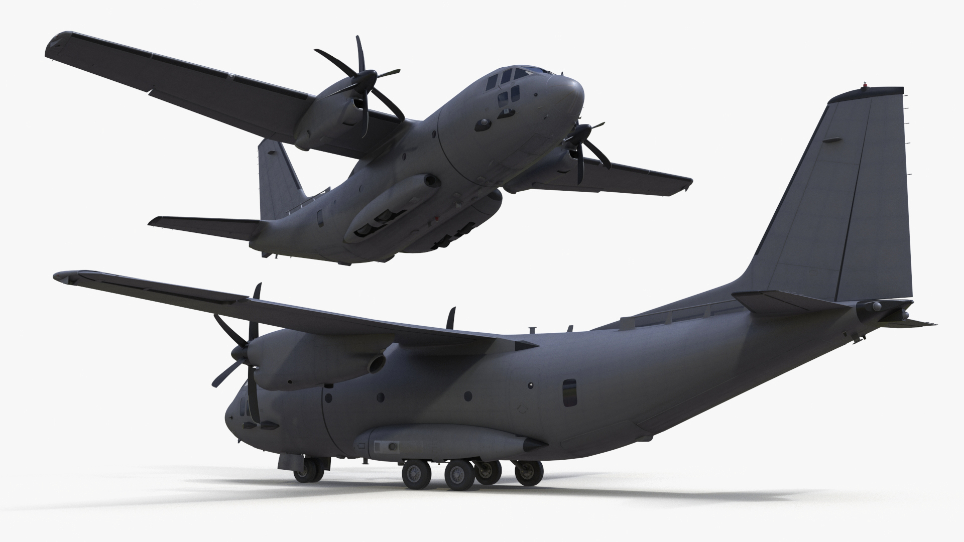 3D Multi-mission Aircraft Grey Rigged for Cinema 4D model