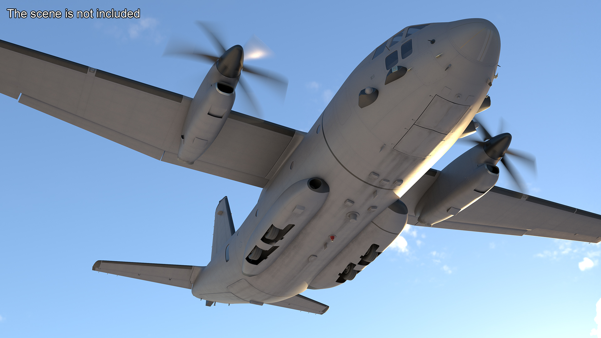 3D Multi-mission Aircraft Grey Rigged for Cinema 4D model