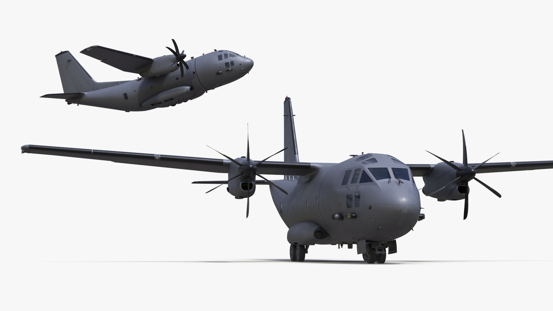 3D Multi-mission Aircraft Grey Rigged for Cinema 4D model