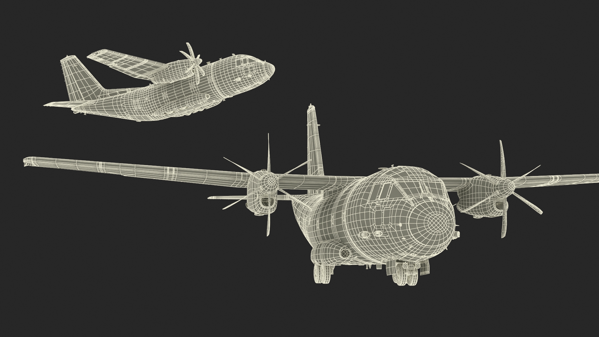 3D Multi-mission Aircraft Grey Rigged for Cinema 4D model