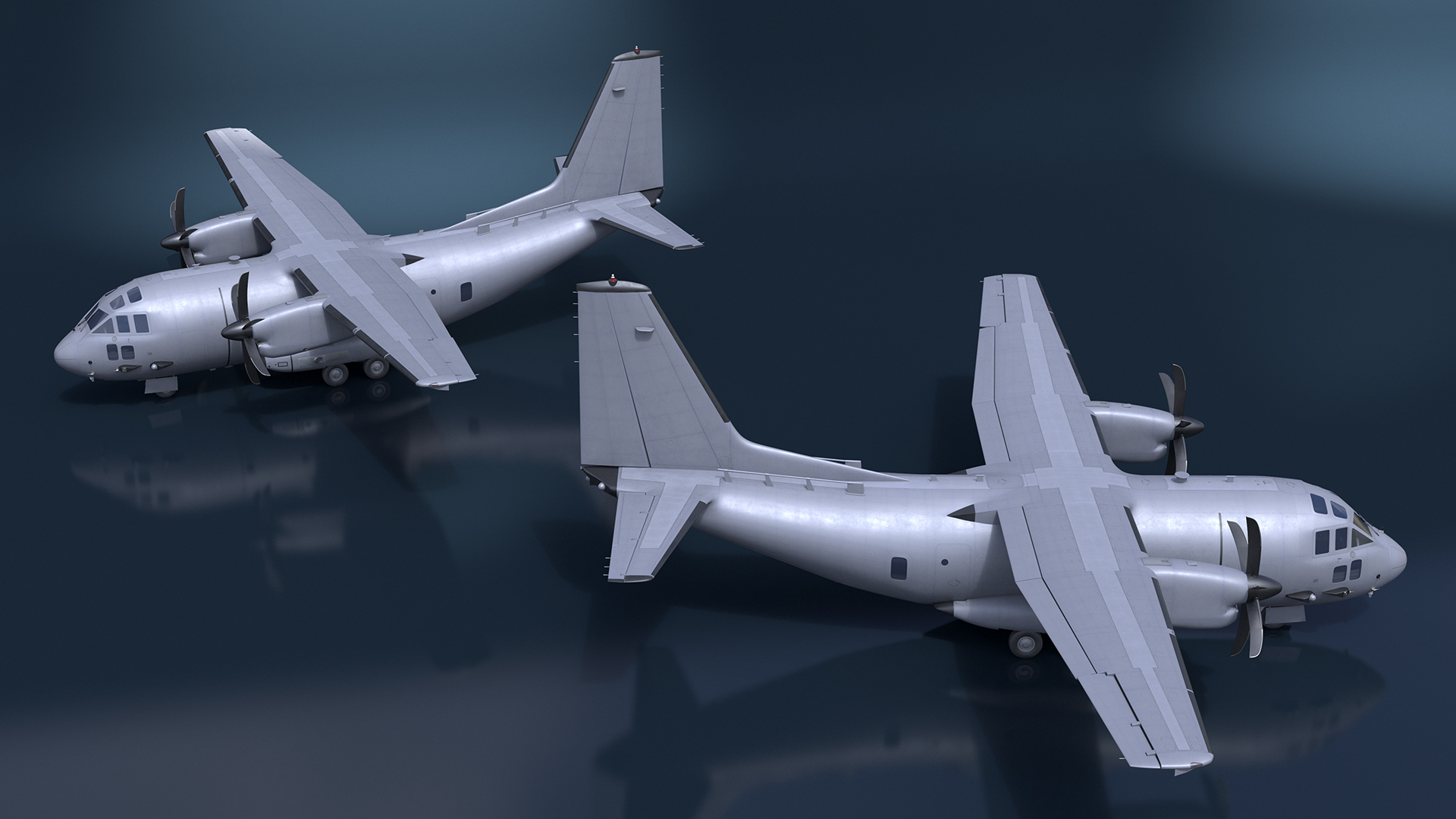 3D Multi-mission Aircraft Grey Rigged for Cinema 4D model