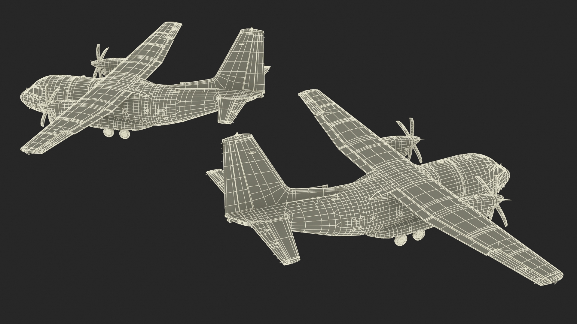 3D Multi-mission Aircraft Grey Rigged for Cinema 4D model