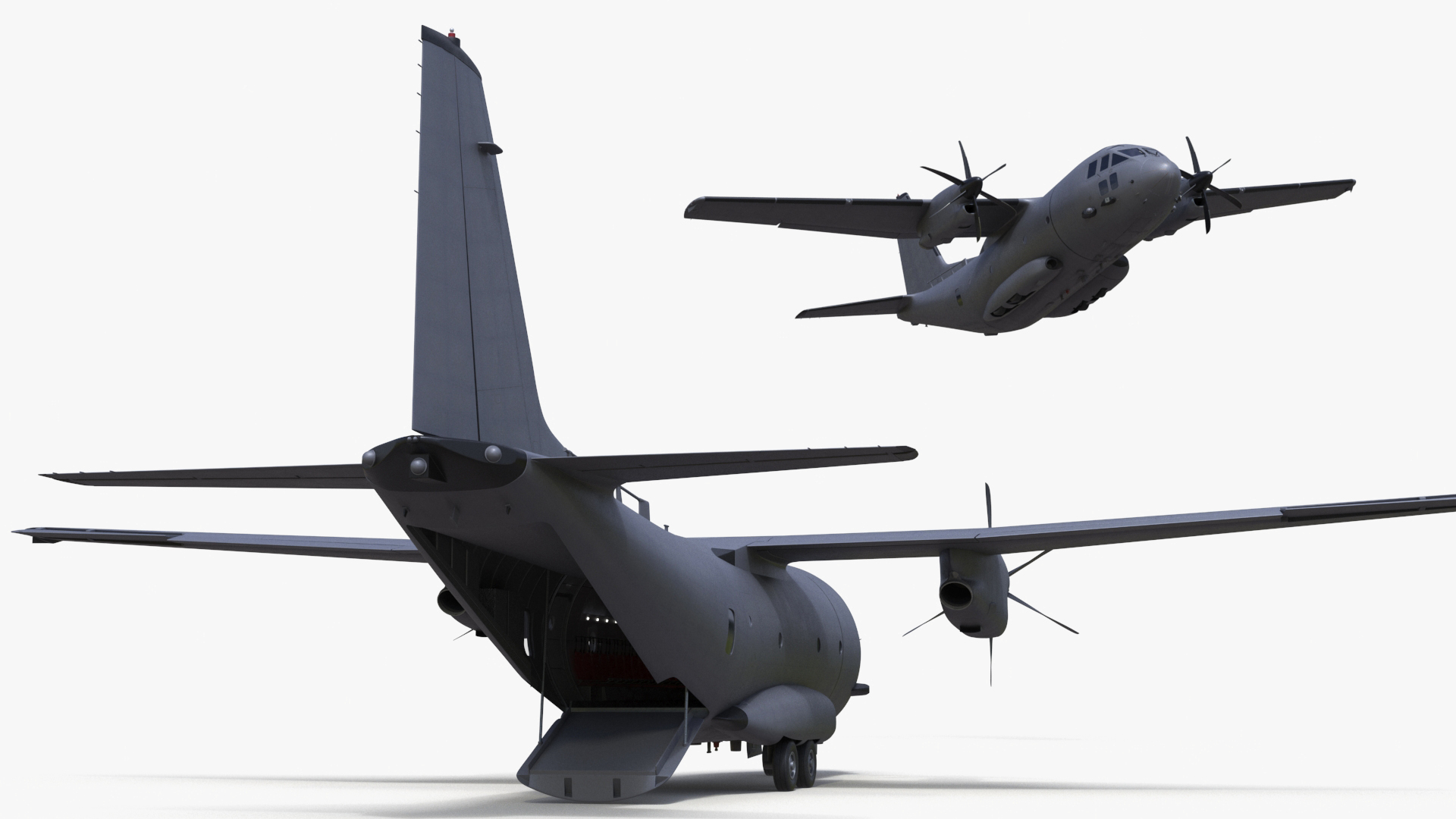 3D Multi-mission Aircraft Grey Rigged for Cinema 4D model