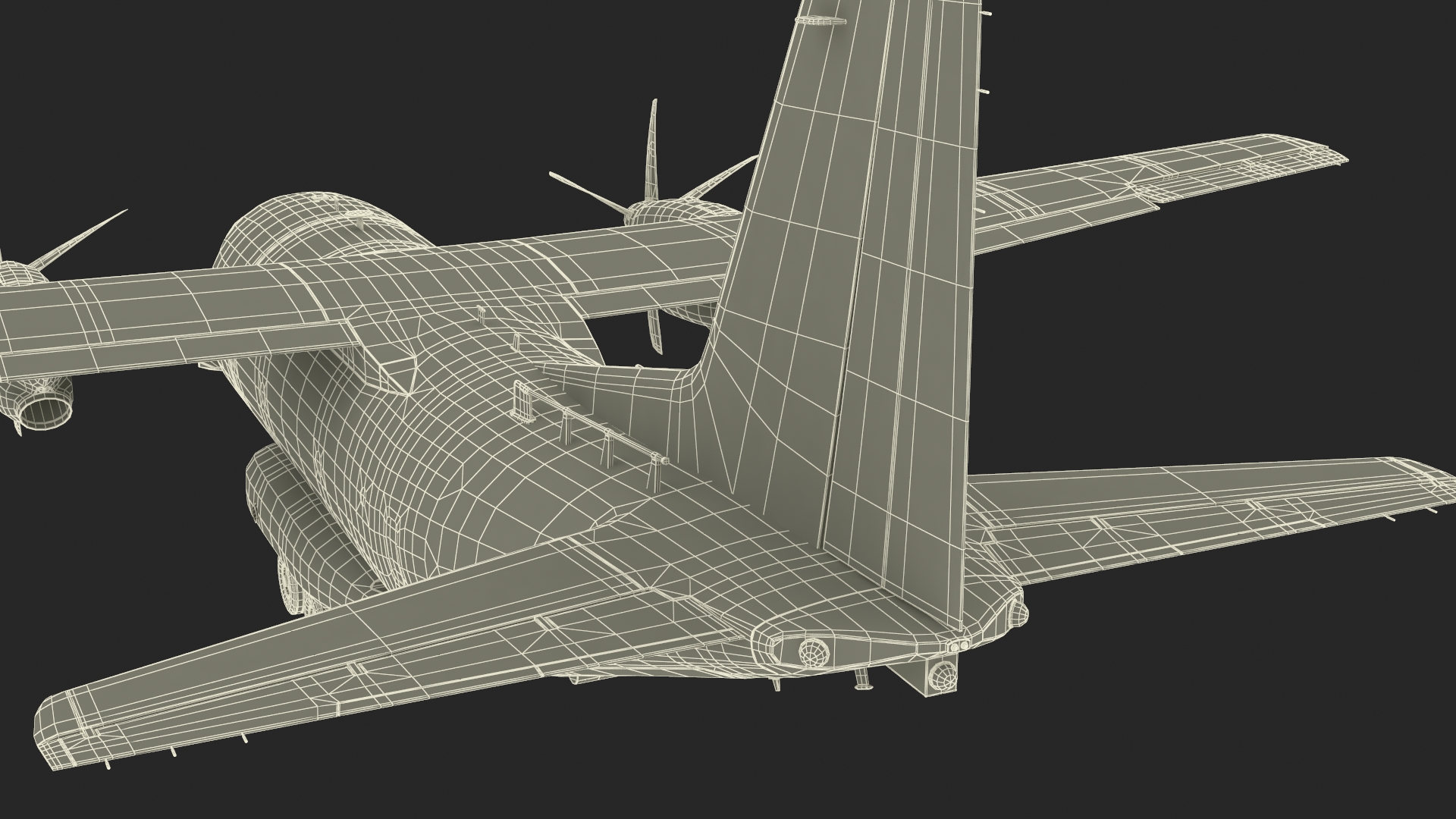 3D Multi-mission Aircraft Grey Rigged for Cinema 4D model